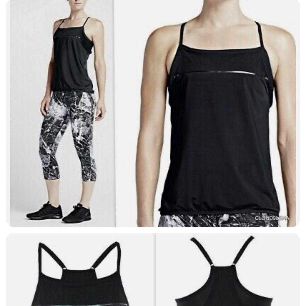 NIKE Strappy Training Sports Top with built-in Bra Large